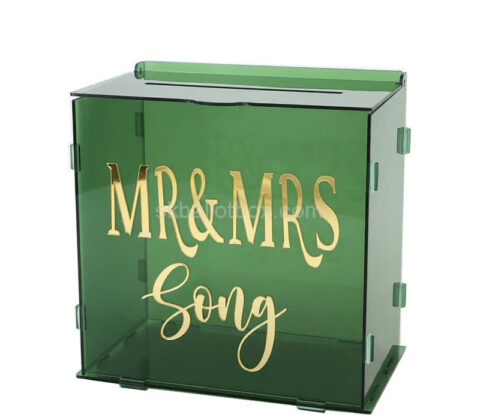 Custom acrylic wedding cards collection box