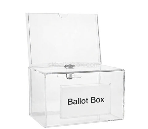 Custom acrylic ballot box with sign holders