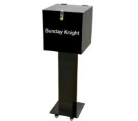 Custom acrylic free standing ballot box with wheels BB-3230 Custom acrylic free standing ballot box with wheels