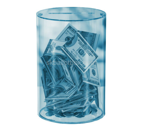 Custom plexiglass round tips jar box