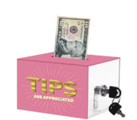 Custom plexiglass tips collection jar DB-454 Custom plexiglass tips collection jar