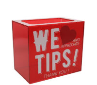 Custom plexiglass restaurants tips collection jar DB-455 Custom plexiglass restaurants tips collection jar
