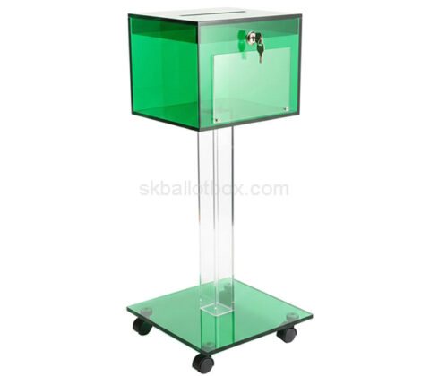 Custom plexiglass floor standing donation box