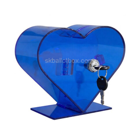 Custom plexiglass heart shaped donation collection box