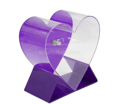 Custom plexiglass heart shaped money collection box