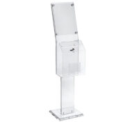 Custom acrylic floor stand ballot box with sign holder BB-3237 Custom acrylic floor stand ballot box with sign holder