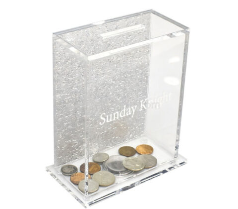 Custom plexiglass money coin collection box