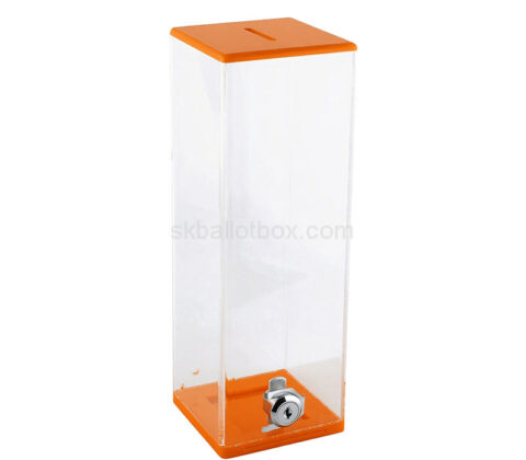 Custom plexiglass tall donation charity box