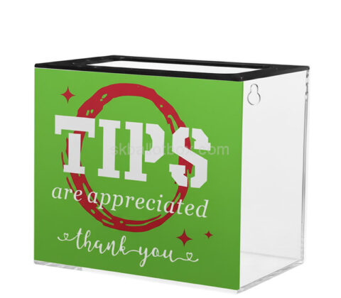 Custom plexiglass wall bartender tip jar