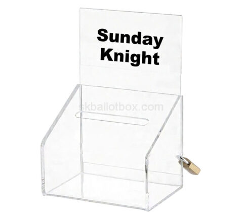 Custom plexiglass suggestion box with lock