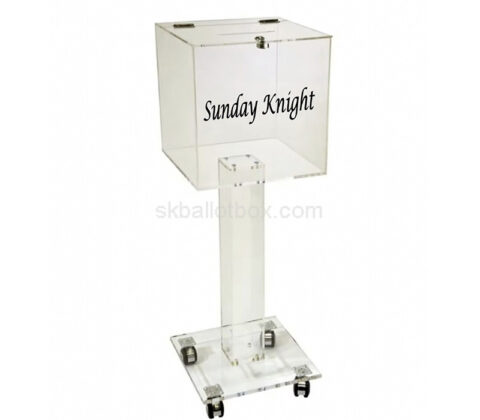 Custom plexiglass floor stand suggestion box