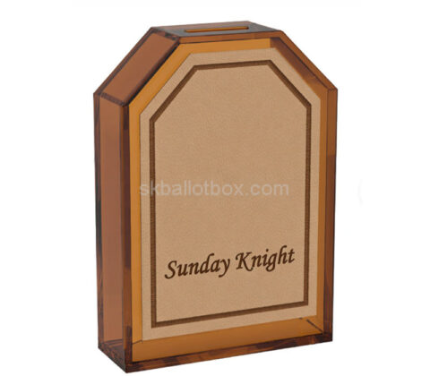 Custom plexiglass arch shaped suggestion collection box