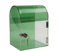 Custom top round plexiglass suggestion box SB-445 Custom top round plexiglass suggestion box