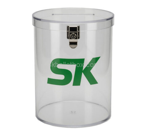 Custom acrylic cylinder ballot collection box