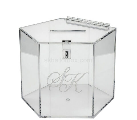 Custom acrylic pentagon voting ballot box