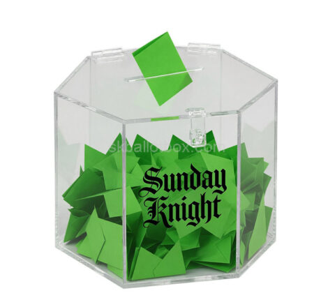 Custom hexagon acrylic voting ballot box