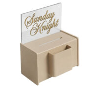 Custom acrylic ballot box with flyer & sign holder BB-3247 Custom acrylic ballot box with flyer & sign holder