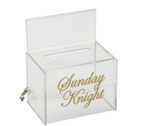 Custom acrylic ballot election box with sign holder