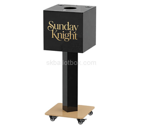 Custom acrylic ballot box with wheels