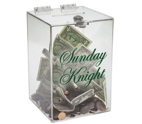 Custom plexiglass charity donation collection box