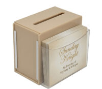 Custom plexiglass suggestion box with brochure holder SB-453 Custom plexiglass suggestion box with brochure holder