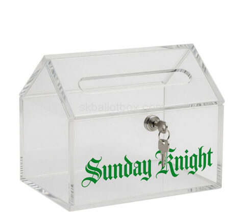 Custom house shape plexiglass donation box