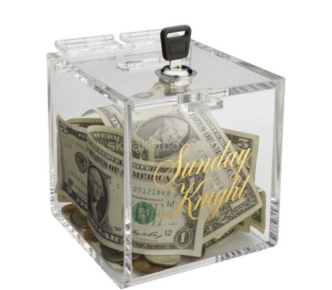 Custom acrylic charity money collection box