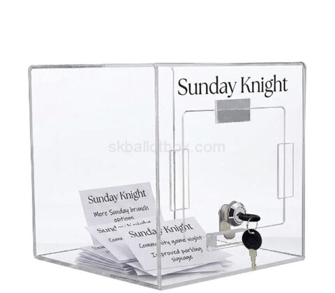 Custom plexiglass suggestion surveys box