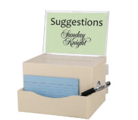 Custom plexiglass suggestion box with sign flyer holder SB-460 Custom plexiglass suggestion box with sign flyer holder