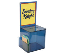 Custom acrylic feedback box with sign & pamphlet holder BB-3263 Custom acrylic feedback box with sign & pamphlet holder