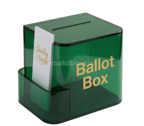 Custom acrylic feedback box with literature holder