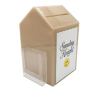 Custom house shaped acrylic ballot box with sign flyer holder BB-3267 Custom house shaped acrylic ballot box with sign flyer holder