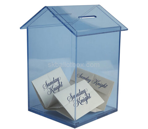 Custom house shaped acrylic ballot box