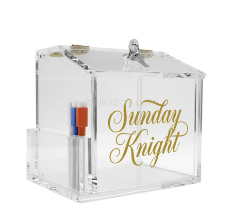 Custom acrylic money collection box with brochure holder