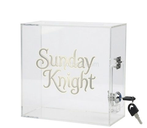 Custom plexiglass lockable suggestion surveys box