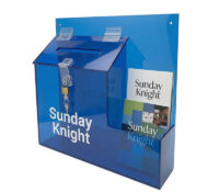 Custom acrylic wall suggestion box with pamphlets holders SB-468 Custom acrylic wall suggestion box with pamphlets holders