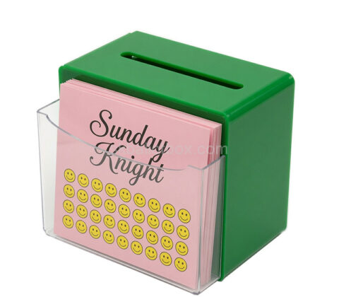 Custom acrylic suggestion box with flyer holder