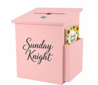 Custom acrylic ballot box with pamphlet holder BB-3275 Custom acrylic ballot box with pamphlet holder