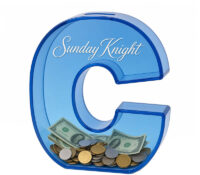 Custom acrylic letter piggy bank for kids DB-507 Custom acrylic letter piggy bank for kids