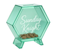 Custom hexagon acrylic piggy bank DB-511 Custom hexagon acrylic piggy bank