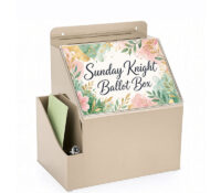 Custom acrylic ballot box with side-pocket BB-3283 Custom acrylic ballot box with side-pocket