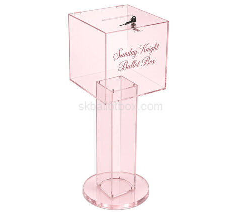 Custom acrylic lockable floor standing ballot box