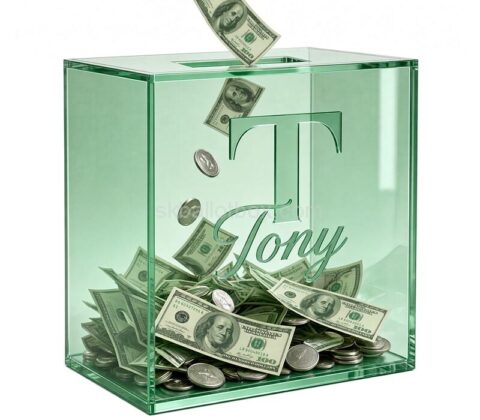 Custom acrylic barber shop tips collection box