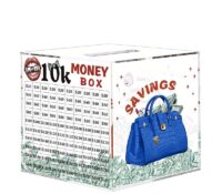 Custom acrylic piggy bank collection box DB-518 Custom acrylic piggy bank collection box