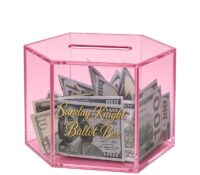 Custom hexagon acrylic money piggy bank box DB-519 Custom hexagon acrylic money piggy bank box