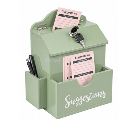 Custom acrylic suggestion box with slot & lock