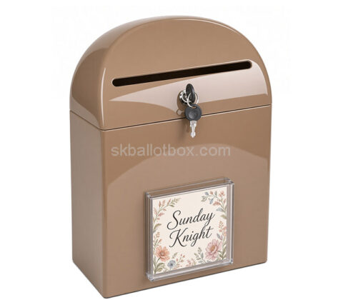 Custom acrylic suggestion box with flyer pocket