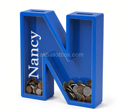 Custom letter N coin bank